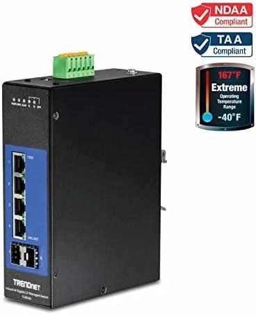 Šakotuvas TRENDNET 6 prievadų pramoninis Gigabit L2 valdomas DIN bėgio jungiklis