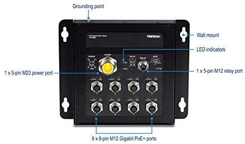Šakotuvas Jungiklis TRENDnet TRENDnet jungiklis 8 prievadų Gbit Industrial PoE+ EN50155 M12
