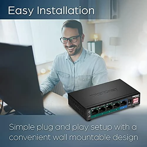 Šakotuvas TRENDNET 5 prievadų Gigabit PoE+ 60 W jungiklis