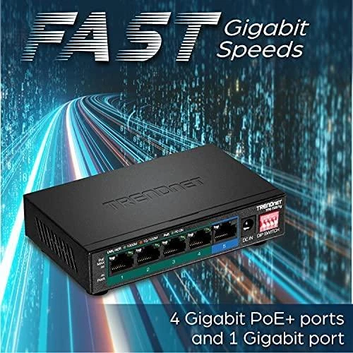 Šakotuvas TRENDNET 5 prievadų Gigabit PoE+ 60 W jungiklis