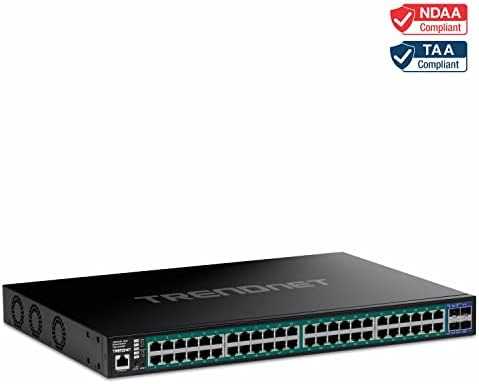 Šakotuvas Switch TRENDnet TRENDnet 52-Port Gigabit Web Smart 740W PoE+ Switch 10G SFP+