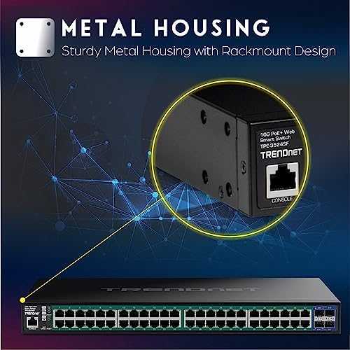 Šakotuvas Switch TRENDnet TRENDnet 52-Port Gigabit Web Smart 740W PoE+ Switch 10G SFP+