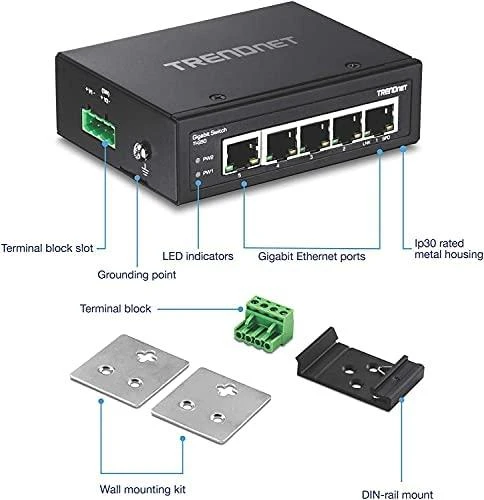 Šakotuvas Carruzzo Trendnet TI-G50 tinklo komutatorius Ne-valdomas Gigabit Ethernet (10/100/1000)
