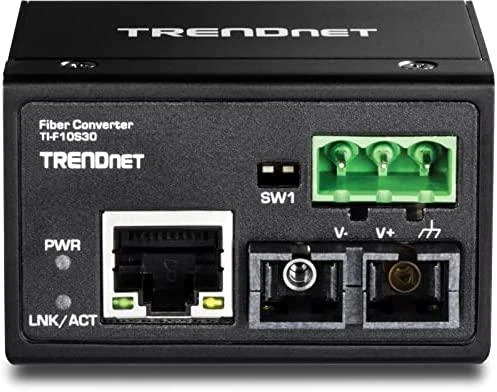 TRENDnet 100Base-FX SM šviesolaidinis keitiklis. SC, 30 km, IP 30 (TI-F10S30)