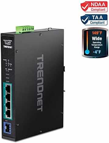 Šakotuvas TRENDnet TI-PGM541 5-port Industrial Gigabit PoE+ Juodas Switch