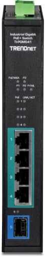 Šakotuvas TRENDnet TI-PGM541 5-port Industrial Gigabit PoE+ Juodas Switch
