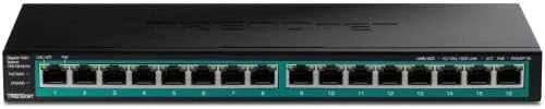 Šakotuvas TRENDnet 16 prievadų Gigabit PoE+ jungiklis (123 W)