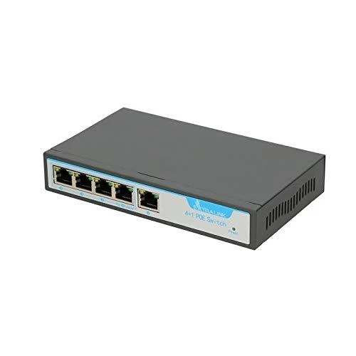 Šakotuvas EXTRALINK KRIOS 4 prievadų GbE Nevaldomas 802.3AF/AT 150 W PoE jungiklis + 1xRJ45 Up-Link