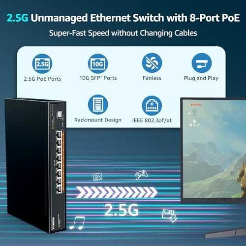 Šakotuvas TP-LINK | 10 prievadų Gigabit Easy Smart Switch su 8 prievadų PoE+ | TL-SG1210MPE | Tvarkomas žiniatinklis | Darbalaukis | Maitinimo tipas Išorinis | 60 mėn.