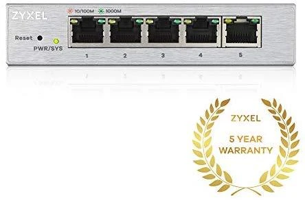 Šakotuvas ZYXEL GS1200-5, 5 PORT GIGABIT WEBMANAGED DESKTOP SWITCH (5Y WARRANTY)