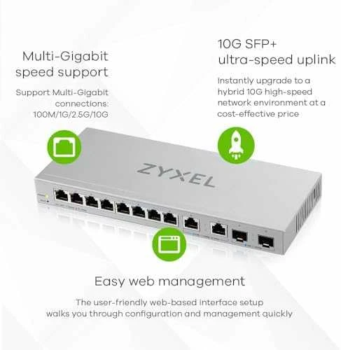Šakotuvas Tinklo jungiklis - Zyxel Xgs1210-12-zz0102f 10/100/1000 Ethernet jungiklis