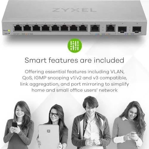 Šakotuvas Tinklo jungiklis - Zyxel Xgs1210-12-zz0102f 10/100/1000 Ethernet jungiklis
