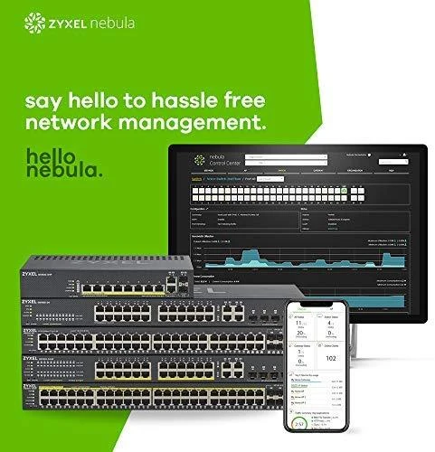 Šakotuvas ZYXEL GS1920-8HPV2, 10 prievadų išmanusis valdomas komutatorius, 8 gigabitų varinis ir 2 gigabitų dviejų asmenų, hibridinis režimas, autonominis arba „Nebulaflex“ debesis, 130 vatų POE, be ventiliatoriaus (5 metų garantija)