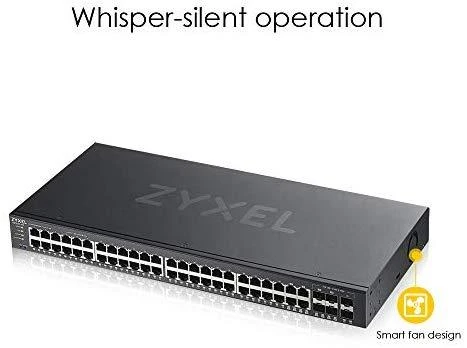 Šakotuvas ZYXEL GS1920-48V2, 50 prievadų išmanusis valdomas komutatorius, 48 gigabitų varinis ir 4 gigabitų dviejų asmenų, hibridinis režimas, autonominis arba „Nebulaflex“ debesis (5 metų garantija)