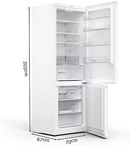 Bosch ‎KGN49XWEA KGN49XWEA Serija 4, Laisvai statomas šaldytuvas-šaldiklis su šaldiklio skyriumi apačioje, 203 x 70 cm, Baltas, Total No Frost
