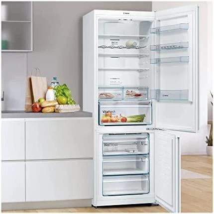 Bosch ‎KGN49XWEA KGN49XWEA Serija 4, Laisvai statomas šaldytuvas-šaldiklis su šaldiklio skyriumi apačioje, 203 x 70 cm, Baltas, Total No Frost