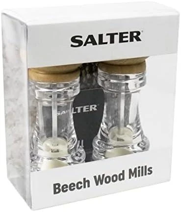 Salter 7607 WDXR Beech Wood Mills Twin