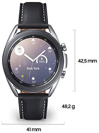 Išmanusis laikrodis Samsung Galaxy Watch 3 (41mm), Sidabrinės spalvos korpusas su juodos spalvos dirželiu
