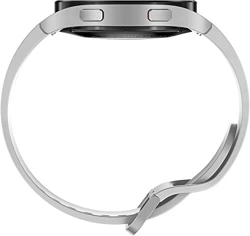 Išmanusis laikrodis Samsung Galaxy Watch 4  LTE (44 mm), Sidabrinės spalvos su baltos spalvos silikoniniu dirželiu