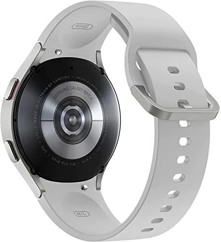 Išmanusis laikrodis Samsung Galaxy Watch 4  LTE (44 mm), Sidabrinės spalvos su baltos spalvos silikoniniu dirželiu