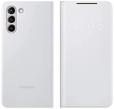 Dėklas NG996PJE Smart LED vaizdo dangtelis, skirtas Samsung Galaxy S21 Plus šviesiai pilkas (šviesiai pilkas)
