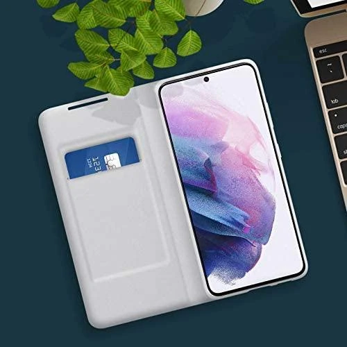 Dėklas NG996PJE Smart LED vaizdo dangtelis, skirtas Samsung Galaxy S21 Plus šviesiai pilkas (šviesiai pilkas)