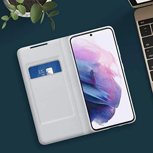 Dėklas NG996PJE Smart LED vaizdo dangtelis, skirtas Samsung Galaxy S21 Plus šviesiai pilkas (šviesiai pilkas)