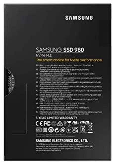 Kietasis diskas SSD Samsung 980/250 GB/SSD form factor M.2 2280/SSD sąsaja M.2 NVME/Rašymo greitis 1300 MB/s/Skaitymo greitis 2900 MB/s/MZ-V8V250BW