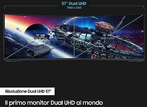 Monitorius Samsung | Odyssey Neo G9 G95NC curved screen | LS57CG952NUXEN | 57 " | VA | Double UHD | 32:9 | 240 Hz | 1 ms | 2160 pikselių | 350 cd/m² | HDMI jungtys quantity 3 | Baltas | Garantija 24 mėn.