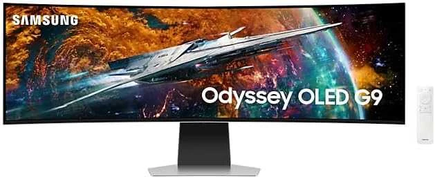Samsung | Odyssey OLED G9 G95SC Monitorius | LS49CG950SUXDU | 49 " | QHD | 32:9 | 240 Hz | 0.03 ms | 5120 x 1440 | 250 cd/m² | HDMI jungtys quantity 1 | Sidabrinis
