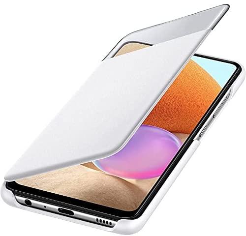 Samsung Galaxy A32 5G S View piniginės dėklas Baltas