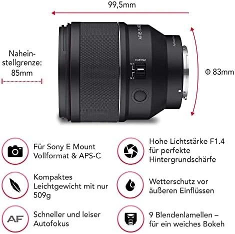 Objektyvas Samyang AF 85mm F/1.4 Sony FE II