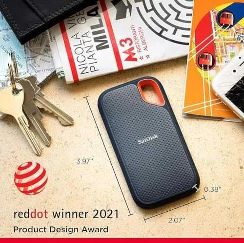Išorinis kietasis diskas SanDisk Extreme Portable 500 GB, SDSSDE61-500G-G25, Juodas