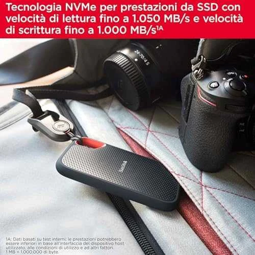 Išorinis kietasis diskas SanDisk Extreme Portable SSD 1TB, SDSSDE61-1T00-G25, Juodas