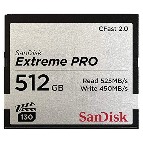 SanDisk Extreme Pro 512GB CFast 2.0 kortelės priekinė pusė