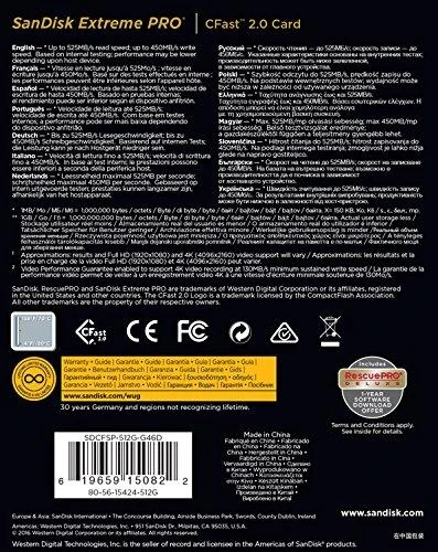 Atminties kortelė SanDisk CFAST 2.0 VPG130 512GB Extreme Pro SDCFSP-512G-G46D
