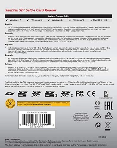 SanDisk SanDisk SD UHS-I kortelių skaitytuvas, 2Y; EAN: 619659169992