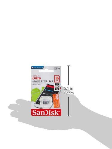 Atminties kortelė SANDISK 16 GB „Ultra Android Micro SDHC“ 80 MB/s, 10 klasė