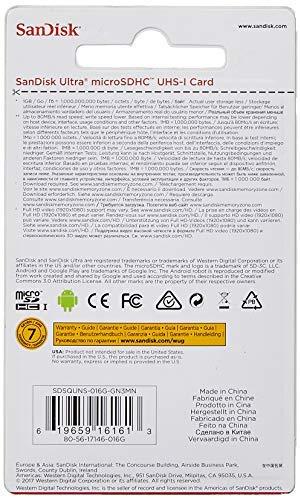 Atminties kortelė SANDISK 16 GB „Ultra Android Micro SDHC“ 80 MB/s, 10 klasė