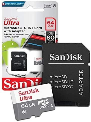 Atminties kortelė SanDisk Ultra Micro SDXC UHS-I Class 10, 64 GB, su adapteriu