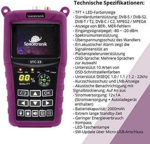 UNIVERSALUS MATUOKLIS STC-23 DVB-T/T2 DVB-S/S2 DVB-C Spacetronik