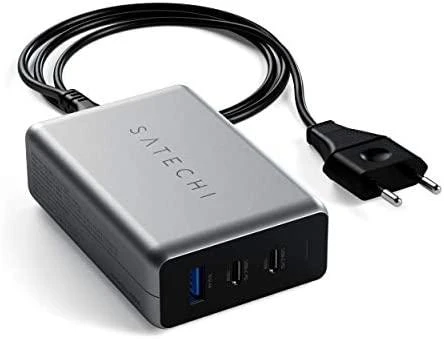 SATECHI 100W USB-C PD Compact Charger- EU ( x2 Type-C / x1 Type-A) (space pilka)
