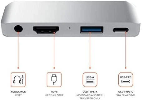 Satechi USB-C adapteris su jungčių žymėjimu