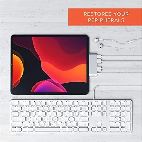 Satechi Aliuminio Mobile Pro Hub USB-C (USB-C 60W, 4K HDMI, USB-A 3.0, jack port) (sidabrinė)