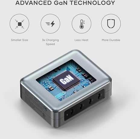 SATECHI 145W USB-C 4 prievadų GaN kelioninis įkroviklis