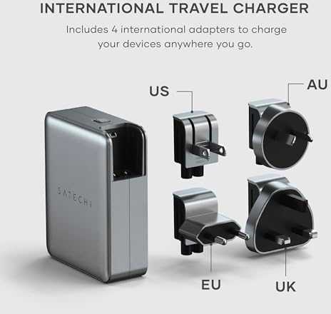 SATECHI 145W USB-C 4 prievadų GaN kelioninis įkroviklis