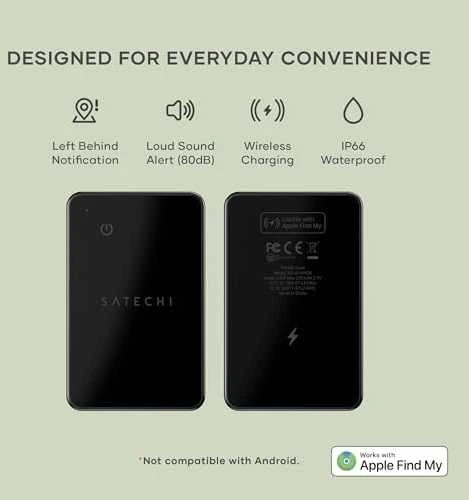 Su „Apple Find My Satechi FindAll“ piniginės kortele suderinamas ieškiklis ST-LFAWCK juoda