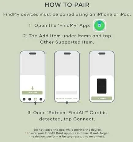 Su „Apple Find My Satechi FindAll“ piniginės kortele suderinamas ieškiklis ST-LFAWCK juoda