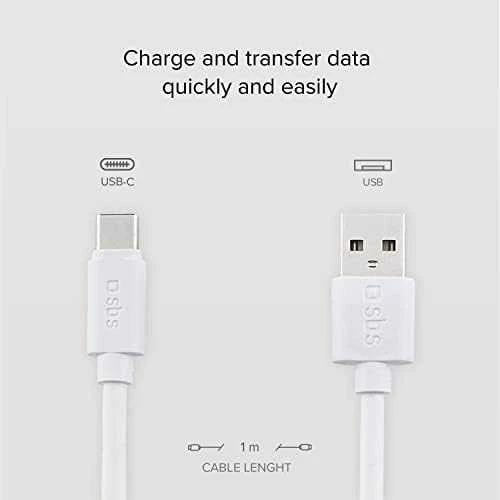 USB 2.0 A kabelis > C tipo SBS 1 m baltas