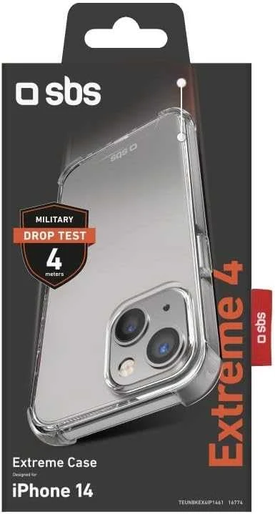SBS Extreme 4 dėklas iPhone 14 telefonui, skaidrus.